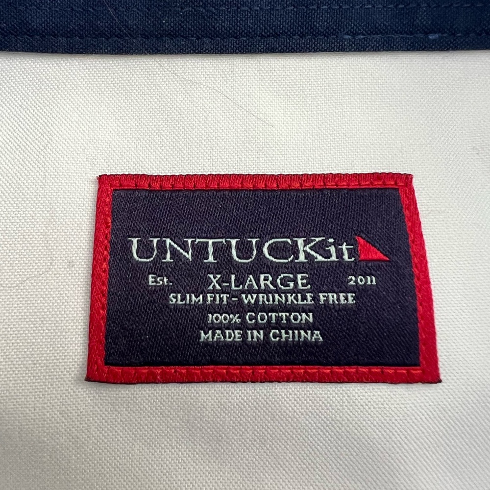 UNTUCKit Classic White Button Down Slim Fit Cotton Shirt, Size XL - Picture 6 of 12